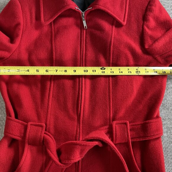 Mario De Pinto Wool Blend Coat Full Zip Women's Medium Red NWT USA - Picture 12 of 15